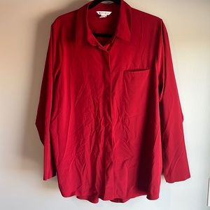 Athleta red blouse